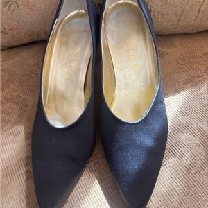 Petra Stunning Black Satin Women's Medium Heels